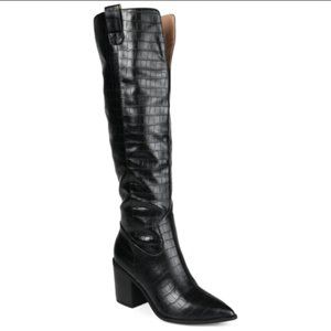 Therese Black Riding Boots Extra Wide Calf Black - Journee Collection 9.5